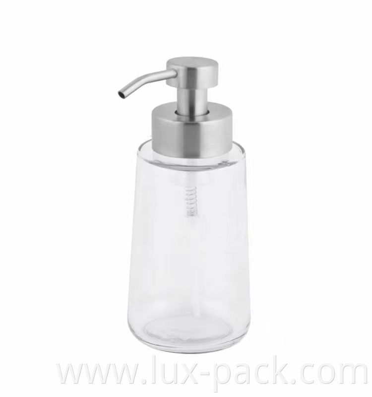 Wholesale Glass 500ml Hand Sanitizer Shampoo Liquid Soap Dispenser Bottle With Metal Lotion Pump